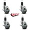 Service Caster 3.5'' Gray Poly Swivel 1-5/8'' Expanding Stem Caster Set with Brake, 4PK SCC-EX20S3514-PPUB-TLB-158-4 - alternate 4